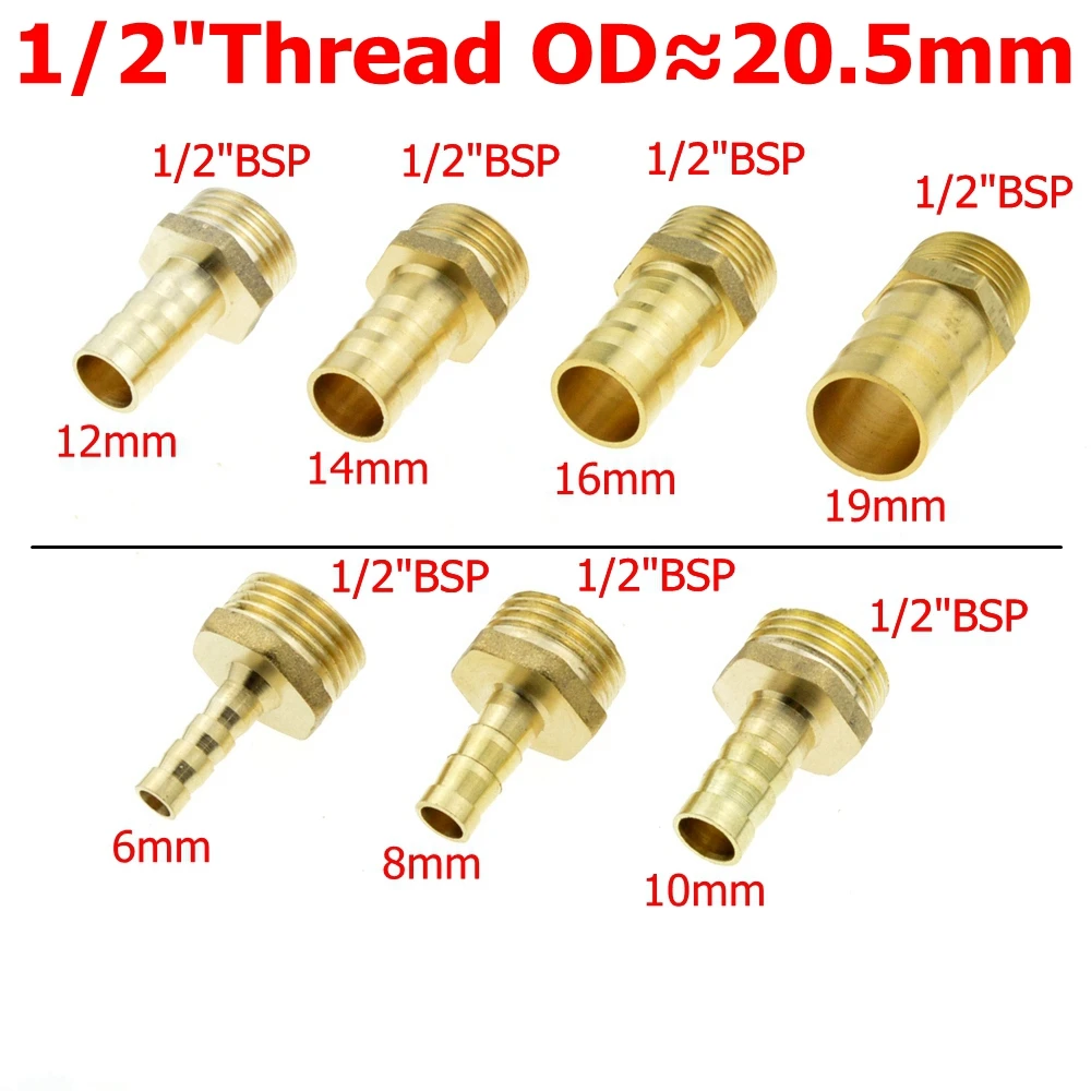 Латунный фитинг для труб 4 мм 6 8 10 12 19 шланг хвостовик 1/8 &quot1/4&quot 1/2 &quot3/8&quot BSP