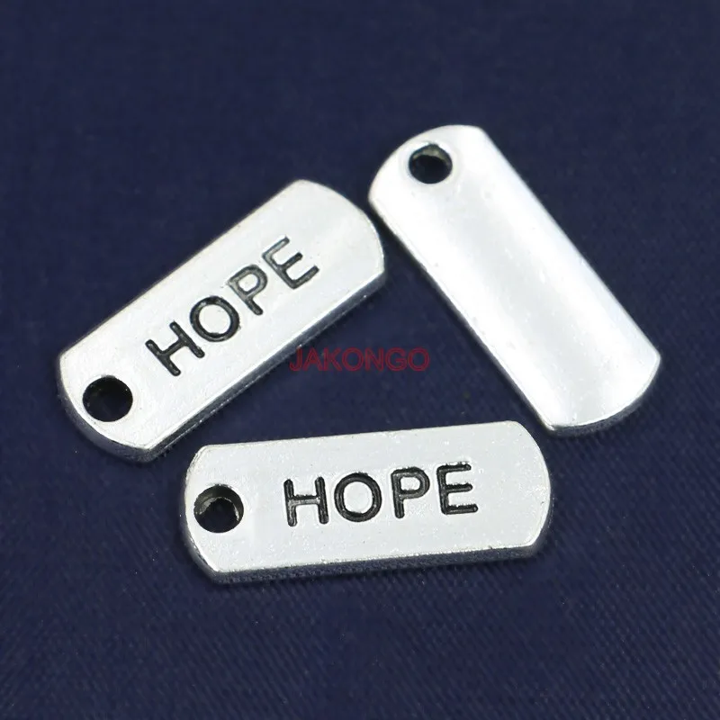 Подвески из антикварного серебра с надписью Hope Love family Dream, подвески для европейских шармов, браслет для изготовления ювелирных изделий, рукоделие ручной работы 21x8 мм