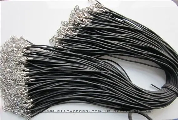 

100pcs rubber necklace cord with lobster clasp
