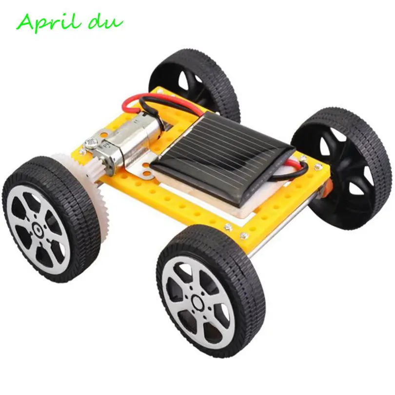 

April Du New arrival Mini DIY Solar Engery Panel Powered Car Toy Assembly Model Kit Kids Creative Science Experiment