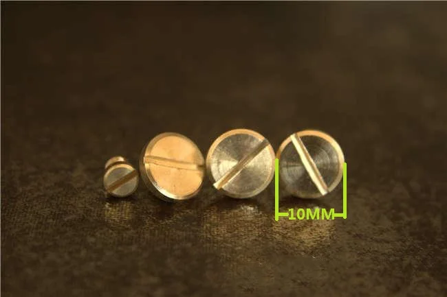 Винты гвоздики из чистой латуни с плоской шлицевой головкой 20 шт./лот M3 * 10 длина 8