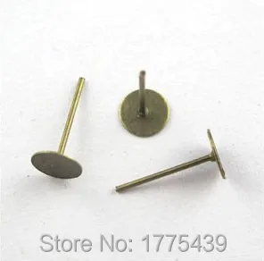 Бесплатная доставка серьги-гвоздики 400 дюйма 4x12 мм плоские круглые пустые штифты