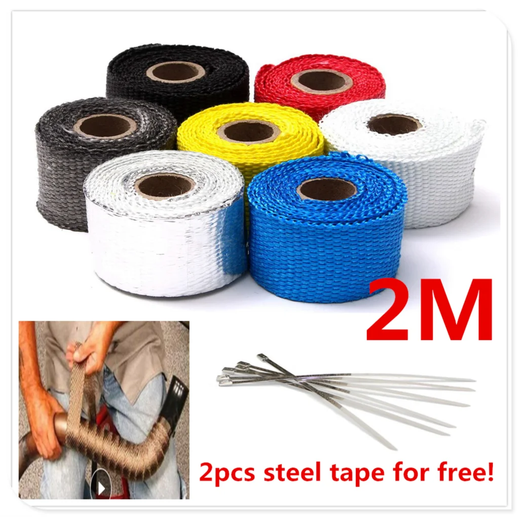 2 м мотоциклетная выхлопная труба защитная обертка лента из стекловолокна для BMW