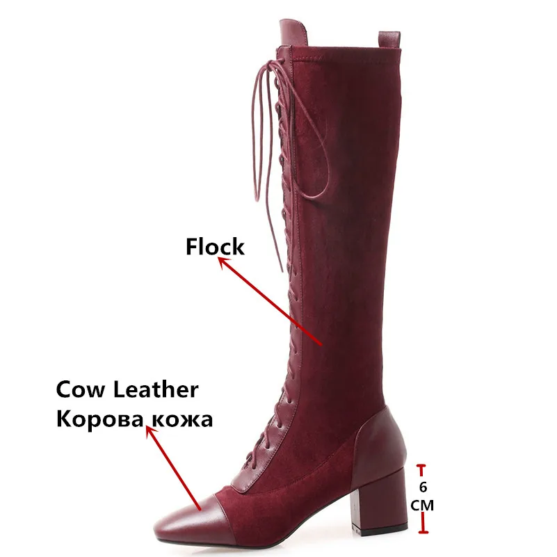 FEDONAS/Новинка качественные женские сапоги до колена на высоком каблуке сезон