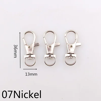 07Nickel Meetee 20/50 шт 13-25 мм Металлические пряжки ремень для сумки на ремне с пряжкой защелкой для брелка для ключей, сделай сам, ювелирное изделие аппаратных аксессуаров кулон BF098 - Цвет: 07Nickel
