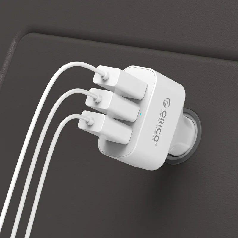 ORICO QC2.0 3 порта мини USB Автомобильное зарядное устройство 35 Вт быстрое для