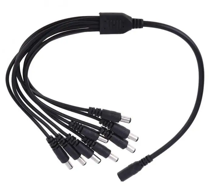 30pcs 1 Female To 8 Male DC Power Splitter Adapter Connector Cable Camera 5.5*2.1mm CCTV Accessories For LED Strip Light