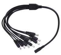 30pcs 1 female to 8 male dc power splitter adapter connector cable camera 5 52 1mm cctv accessories for led strip light