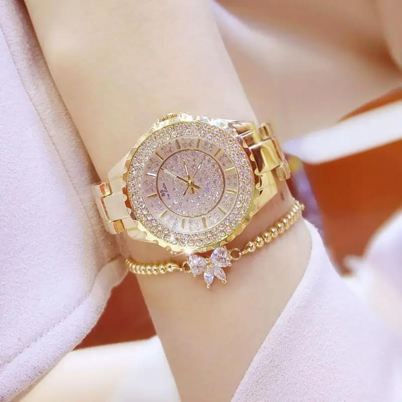 

Роскошные Кварцевые женские часы, модные женские часы из сплава с минеральным закаленным стеклом, круглые высококачественные женские часы ...