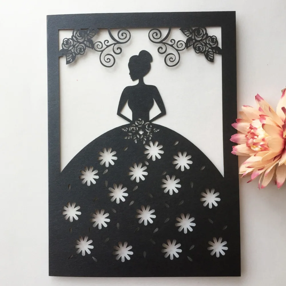 35 шт элегантные красивые девушки свадебные приглашения карты свадебный душ 18th 15th