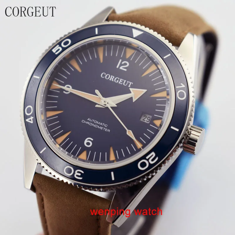 

41mm Corgeut watches Stainless Steel Sapphire Crystal Automatic Movement Men's