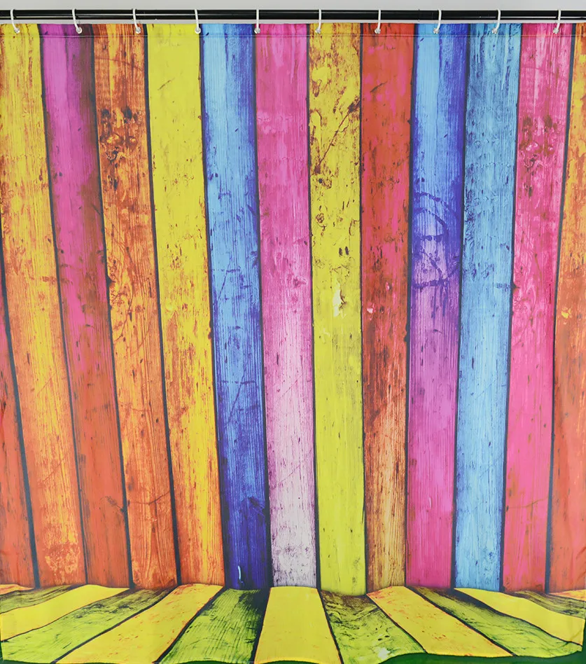 Занавески для душа QIYI из водонепроницаемой полиэстерной ткани с ярким рисунком