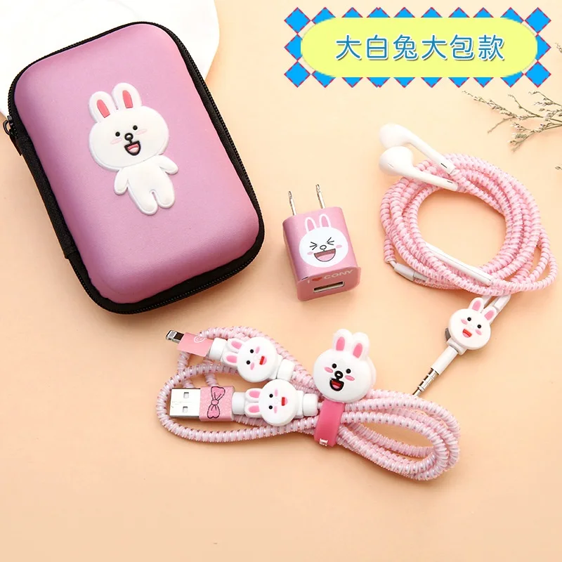 style 12 Мультфильм устройства для сматывания кабеля USB кабель протектор Набор зарядное устройство наклейка наушники спиральный шнур протектор для iphone 5 6 7 8 Кабельный органайзер - Цвет: style 12