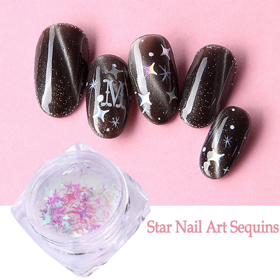 

Gorgeous Sequins for Nail Art Decors Fantasy 3/4mm Mix Size Four Angles Star Shape Lucency Nail Flake DIY Paillette Glittering