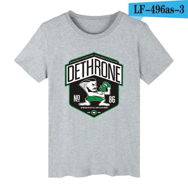 gray Dethrone Conor McGregor Dublin футболка для мужчин, модная мужская футболка с коротким рукавом, брендовая качественная хлопковая футболка, топы, быстрая - Цвет: gray