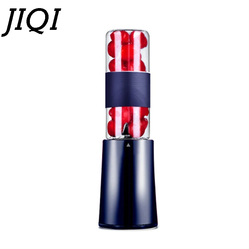 Dark green JIQI Многофункциональная портативная электрическая чашка-соковыжималка для фруктов мини-миксер для молочного коктейля блендер для апельсинового сока маленькая бутылка экстрактор с европейской вилкой - Цвет: Dark green