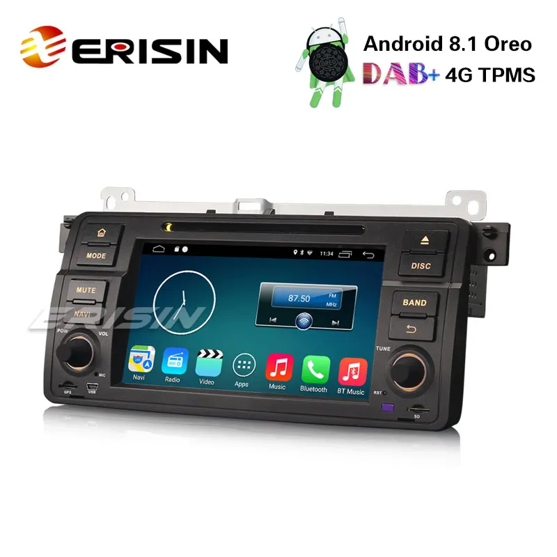 Erisin ES3346B 1 гама 7 дюймов машинный DVD плеер Android 8 автомобильный стерео gps DAB + 4G для BMW