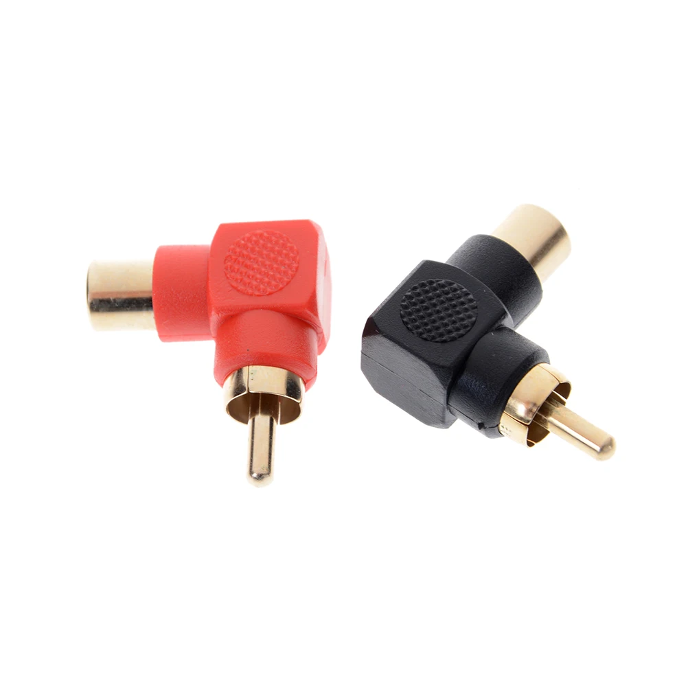 1 шт. 90 градусов Красный/Черный RCA правый угол папа к женскому телефону адаптеры AV