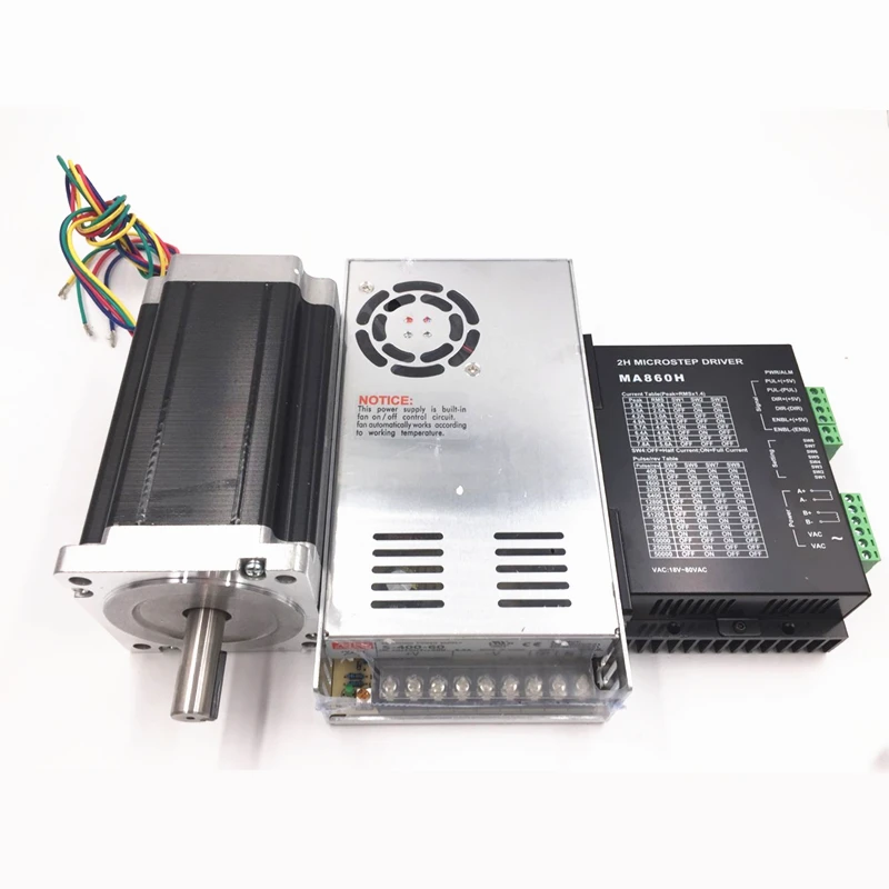 1 Ось Nema 34 шаговый двигатель двойной вал 928oz-in чпу шаговый комплект, блок питания+ шаговый двигатель+ привод+ 5 оси ЧПУ коммутационная плата
