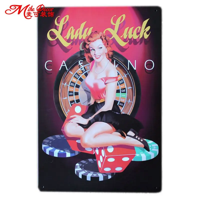 [Mike86] казино игральные кости Леди металлические вывески арт Дом Кафе Ресторан
