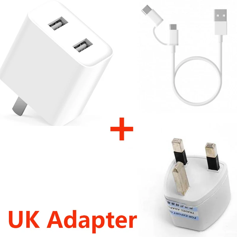 Xiaomi QC 3 0 адаптер питания быстрая зарядка двойной USB 110-240 V MAX 18 W 5 3.6A Быстрая