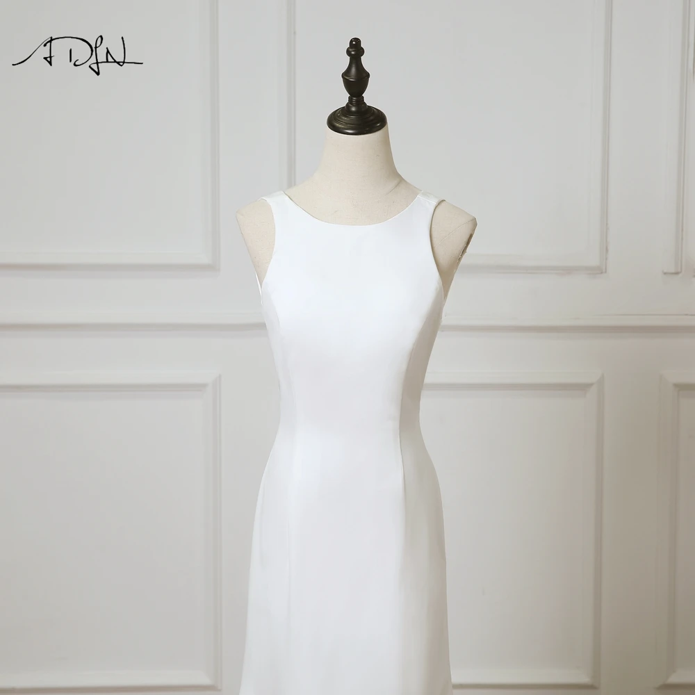 ADLN простой круглый вырез без рукавов Русалка свадебное платье Vestido de Novia