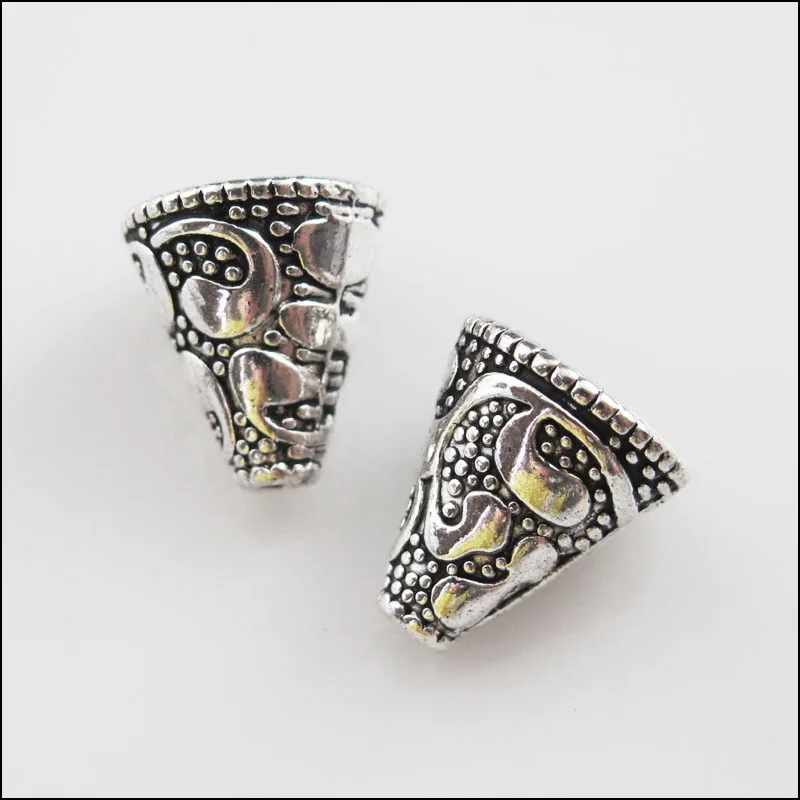 16 шт. Тибетский серебристый цвет цветок конусные шарики для рукоделия 12X13 мм|crafts