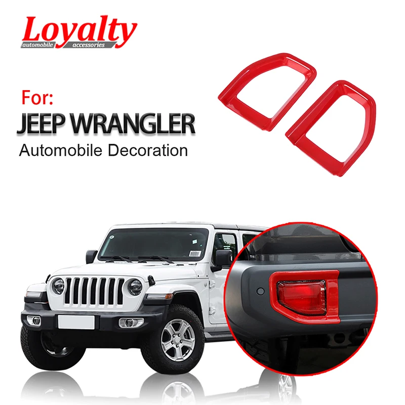 Кожух для задних противотуманных фар Jeep Wrangler JL 2018 2019 хромированный и красный