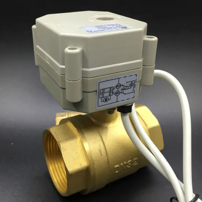 Новый 2 ходовой латунный регулирующий клапан DN32 1 1/4 дюйма 0 5 В 10 или 4 20 мА проводов