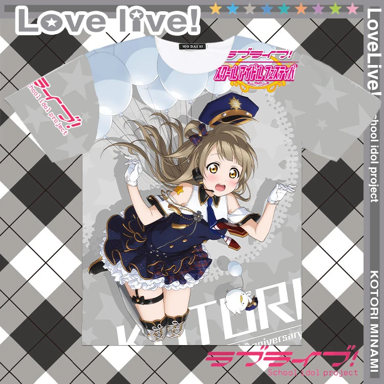 Новое поступление мужская и женская футболка аниме Love live Kotori Minami Eli Ayase косплей