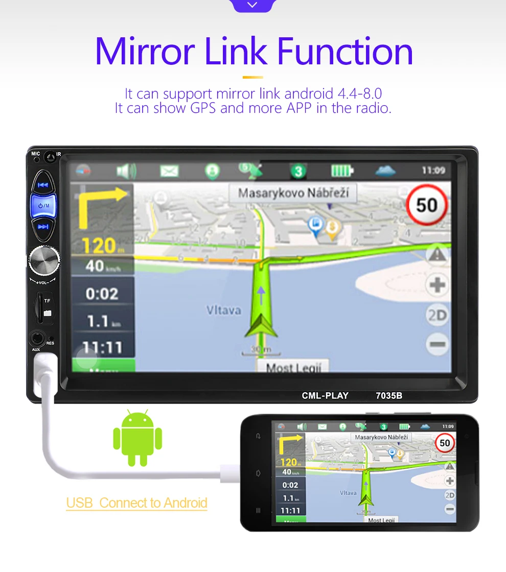 Mirror link Android 9,0 Автомагнитола 2din MP5 плеер сабвуфер Bluetooth handsfree FM USB камера заднего вида радио Кассетный рекордер