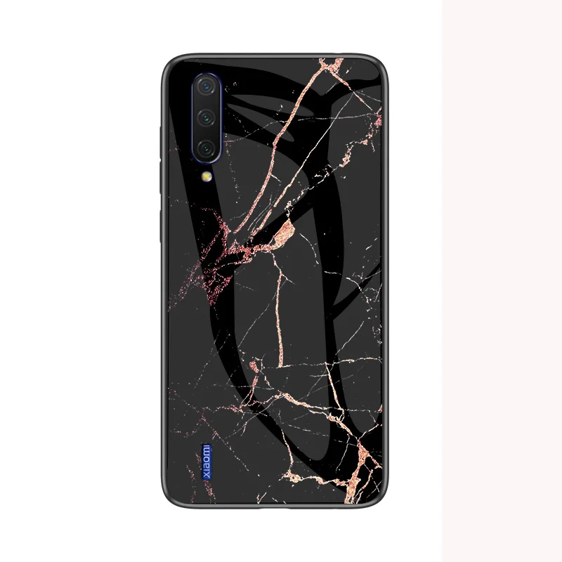 KEYSION мраморный чехол из закаленного стекла для Xiaomi Mi A3 Lite Мягкий ТПУ жесткий