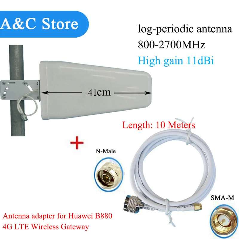 Huawei B880 4G LTE Wireless Gate Way External Log Periodic yagi antenna high gain Factory outlet antenna with 10 meters cable