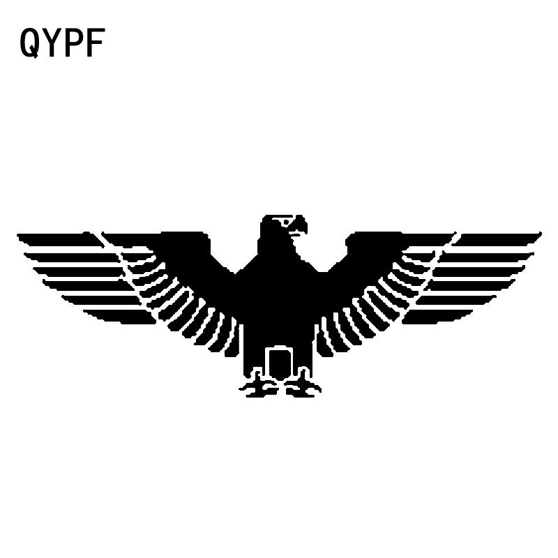 Смешной германский Орел QYPF 18 7 см * 6 5 виниловое украшение черный/серебристый