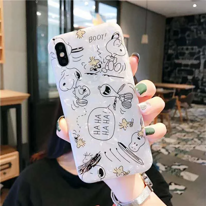 Sdreefge Fashion Seashell Texture Cartoon Animal Phone Case For iphone XS MAX X XR 8 6s 6 7 plus Back Cover |