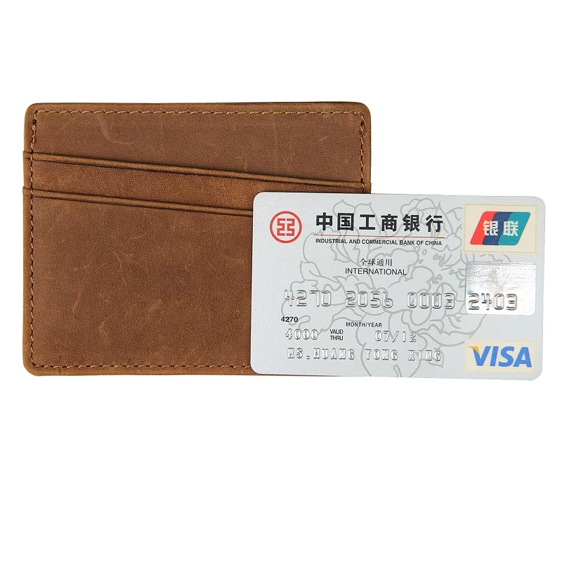 J.M.D 100% Tanned Genuine Cow Leather Mens Card Case Slim Wallet Super Thin Front Pocket Purse ID Holder 8101 | Багаж и сумки