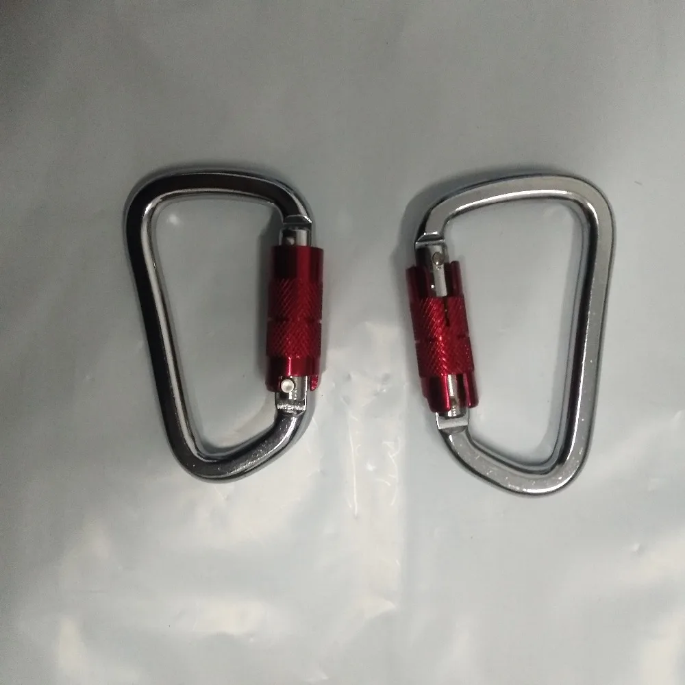 Carabiner Super Strength Steel Screw Lock Professional Safety Buckle Rock 5500lbs Tension Supervivencia Carabiners Climb | Спорт и
