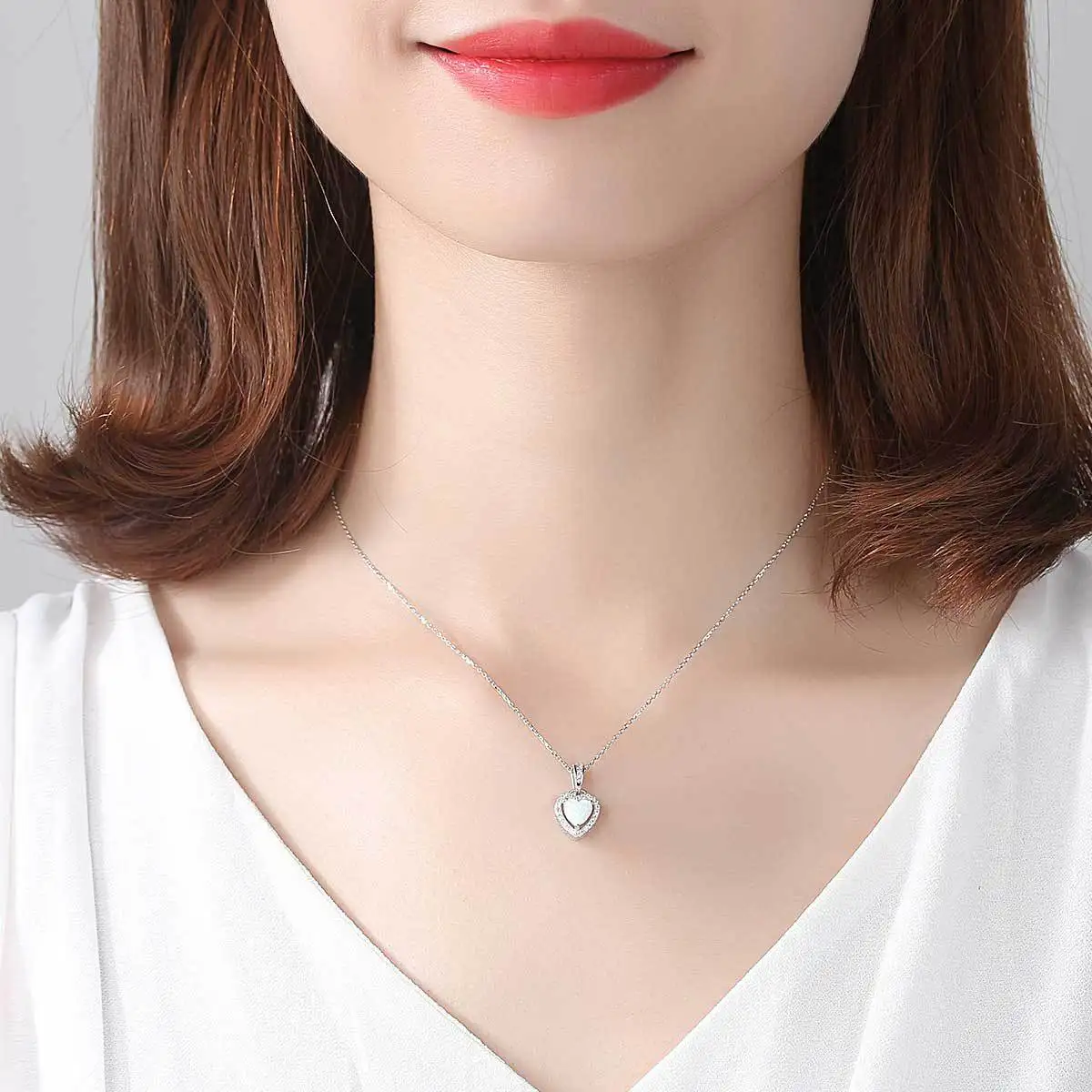 New S925 Sterling Silver Fashion Wild Love Micro Inlay Smart Necklace Can Be Customized | Украшения и аксессуары