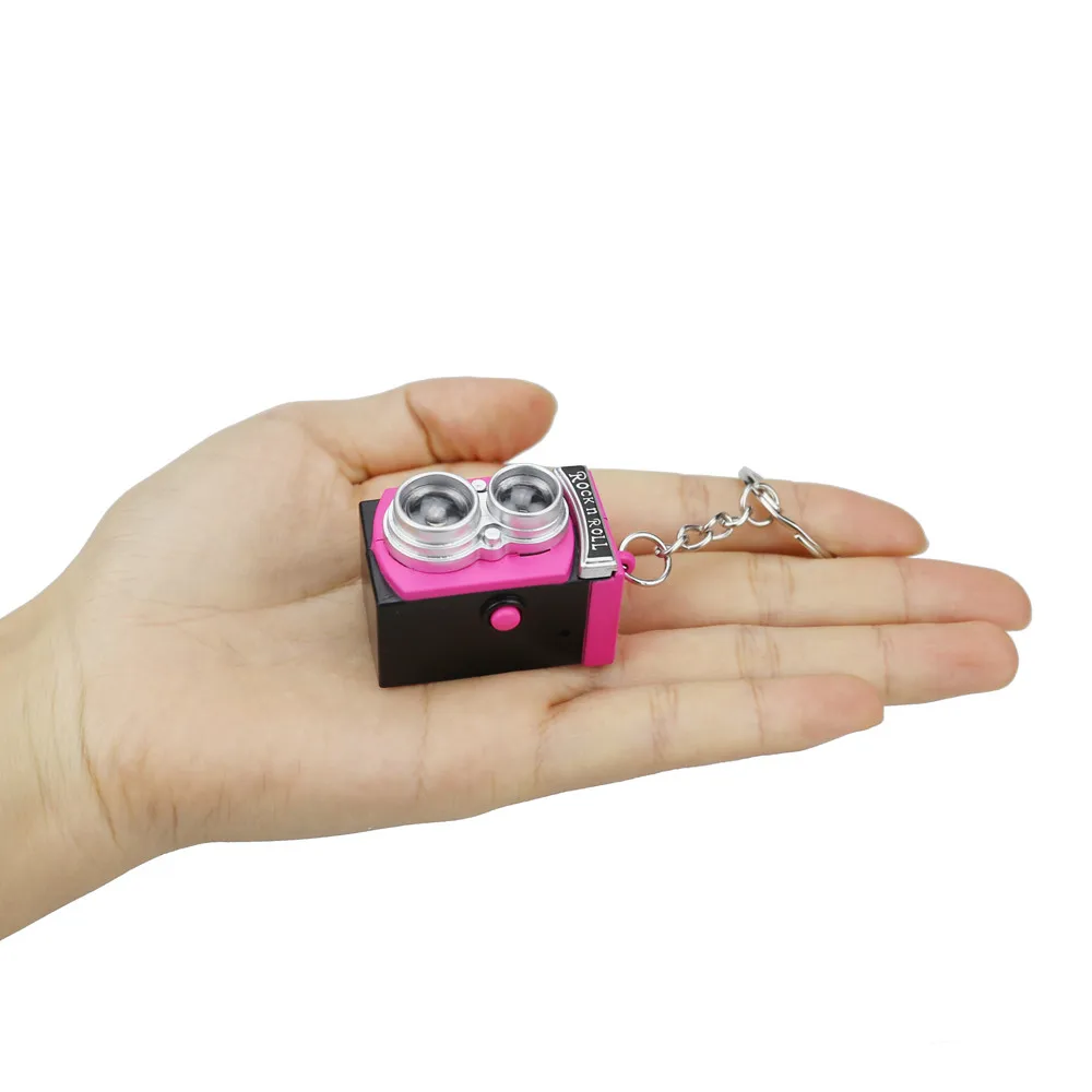 Милый мультяшный розовый брелок с камерой со светодиодной подсветкой звуковой