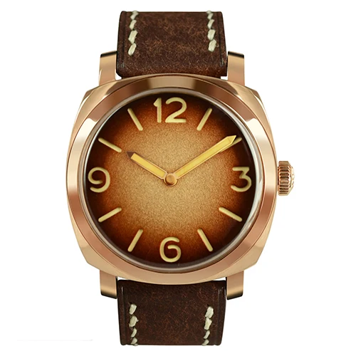 Arabic brown Винтажные бронзовые часы San Martin CuSn8, автоматические часы, наручные часы для дайвинга, Водонепроницаемость 100 м, светящиеся стрелки, самовзводные часы - Цвет: Arabic brown