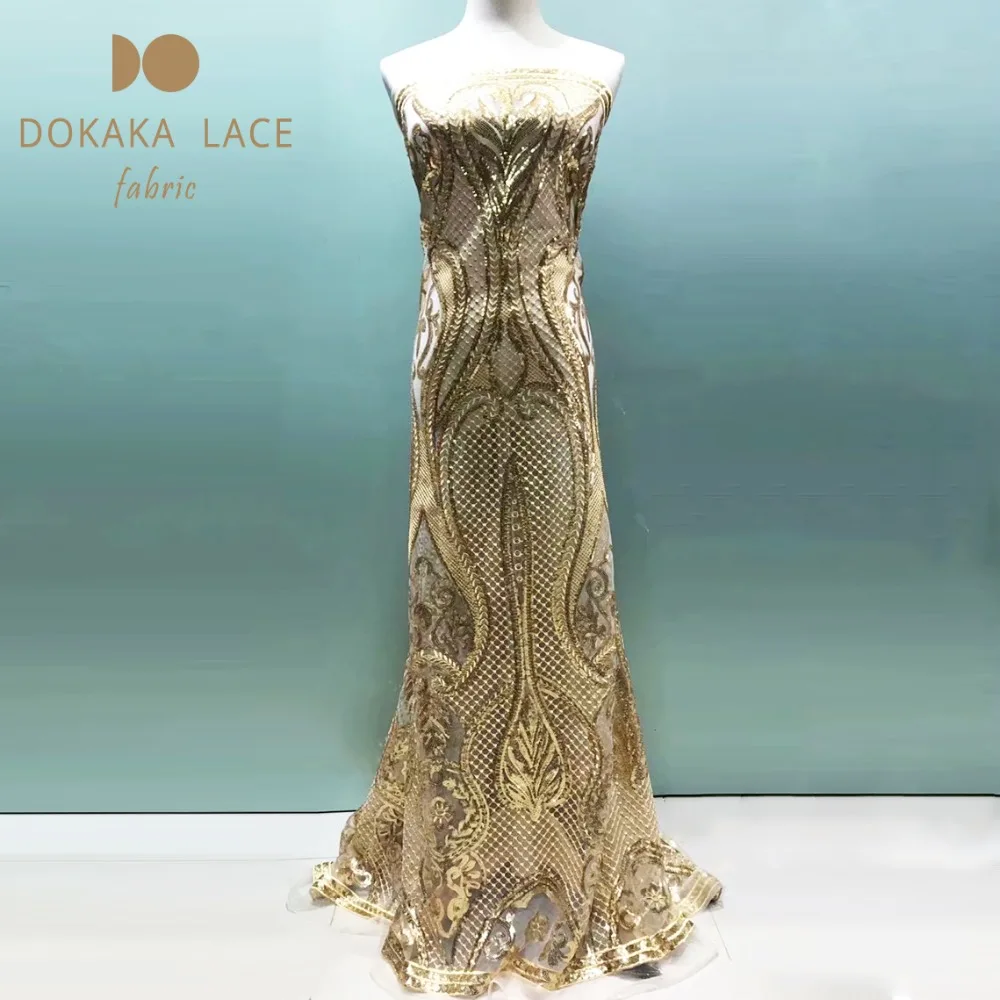 African Nigerian Sequins Net Lace Fabric For Women Dresses Sewing 2019 High Quality Sequined Embroidered Guipure Mesh Laces | Дом и сад