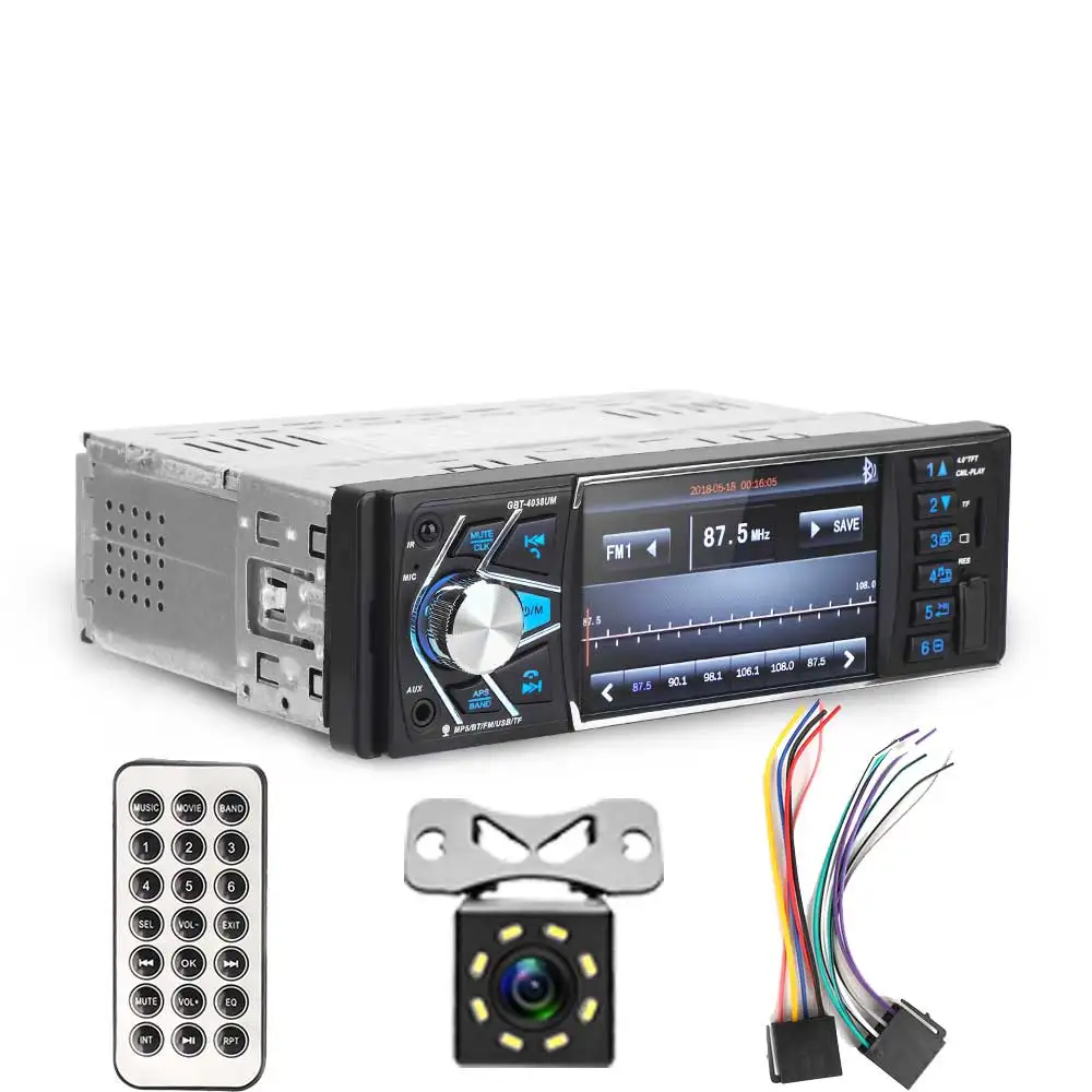 Один Din 4," Автомагнитола стерео MP5 FM Bluetooth USB AUX FM радио MP3 аудио плеер Поддержка камеры дистанционное управление - Цвет: 4038 with camera