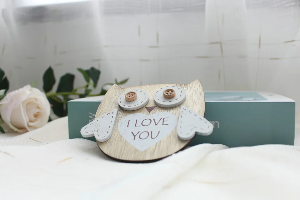 3D деревянные плащи и знаки креативная сова модель I Love You слова Рождественские елочные украшения сова висячие украшения двери и Настенный декор