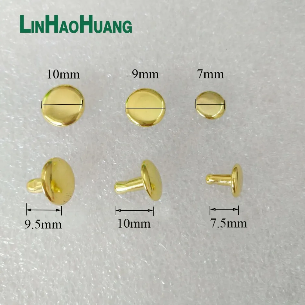 Круглые плоские заклепки золотого цвета 400 шт. медные круглые Шипы винтовые пятна