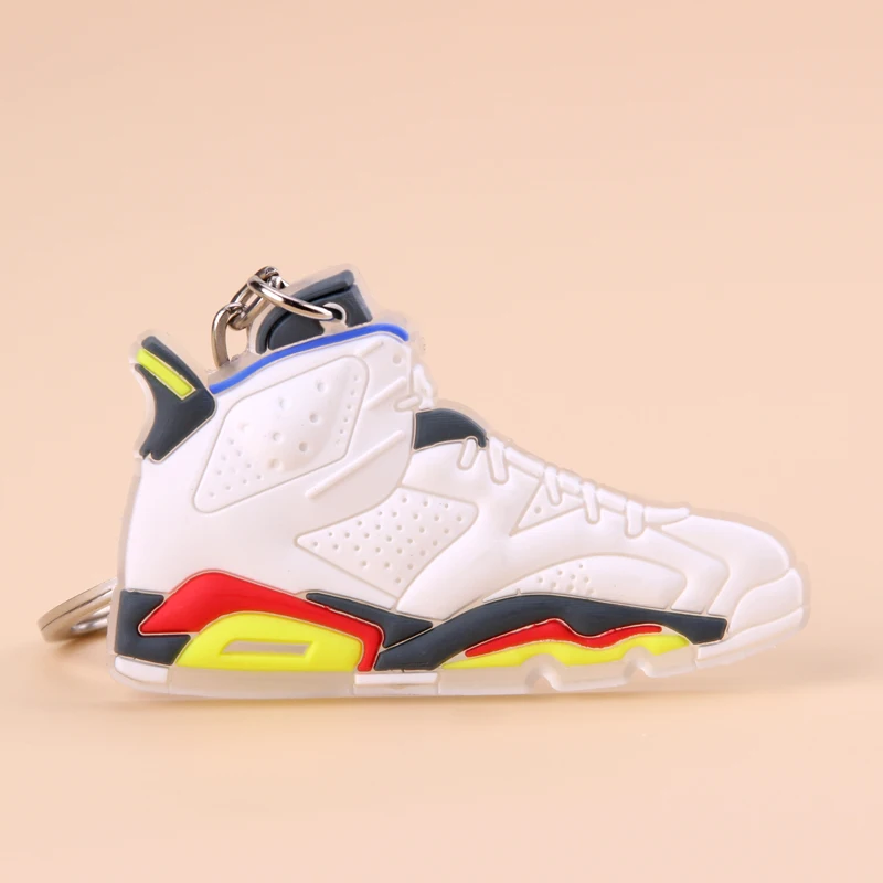 Picture Color02 Брелок Новые экзотические мини Jordan 6 Ретро обуви ключевая цепь Для мужчин и Для женщин детские подарочные брелки на баскетбольных кроссовок ключ держатель Porte Clef - Цвет: Picture Color02