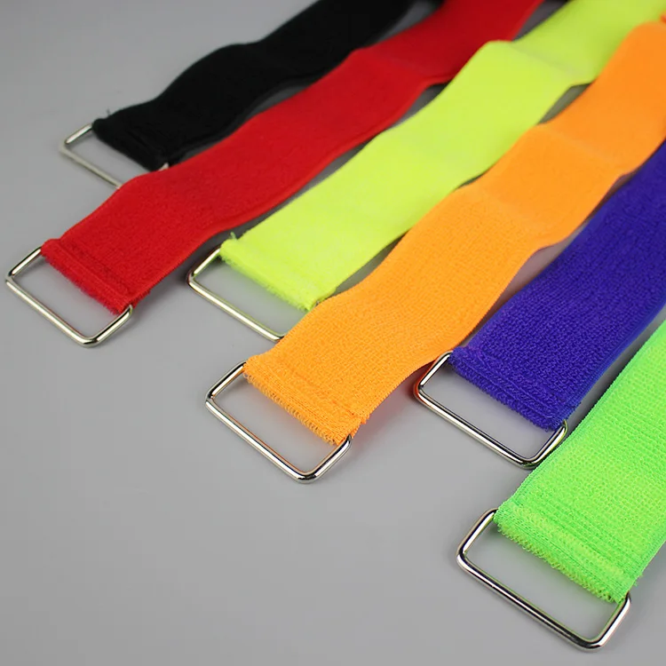 

5*50cm 6color Hook and Loop Reusable Fastening Wrap Strap cable elastic ties Organizer with Plastic Buckle End free shipping1051