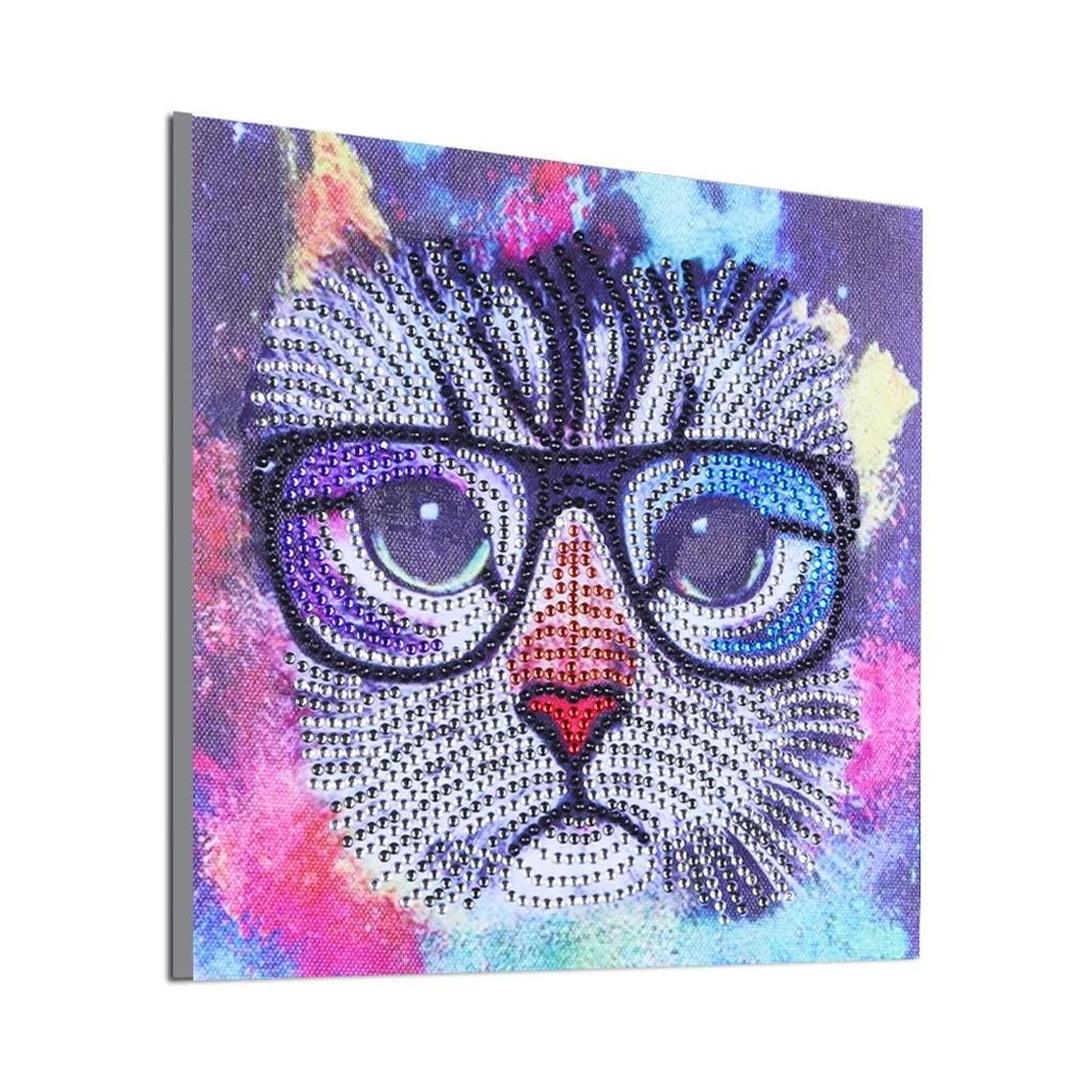 Cartoon 5D DIY Diamond Painting Cross Stitch Special Shaped Drill Rhinestone Animals Cat Head Embroidery Gifts Handcraft |