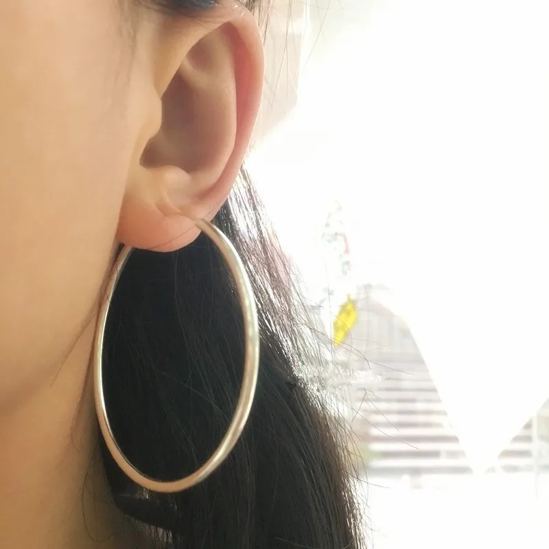 Женские серьги кольца из серебра 925 пробы толщина 50/5 см|sterling silver hoop earrings|hoop earrings for