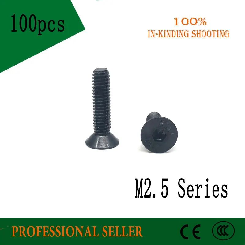 100 шт. 10 9 метрические Резьбовые болты M2.5 * 18/20/22/25/28/30 мм|socket cap screw|cap screwhead bolt |