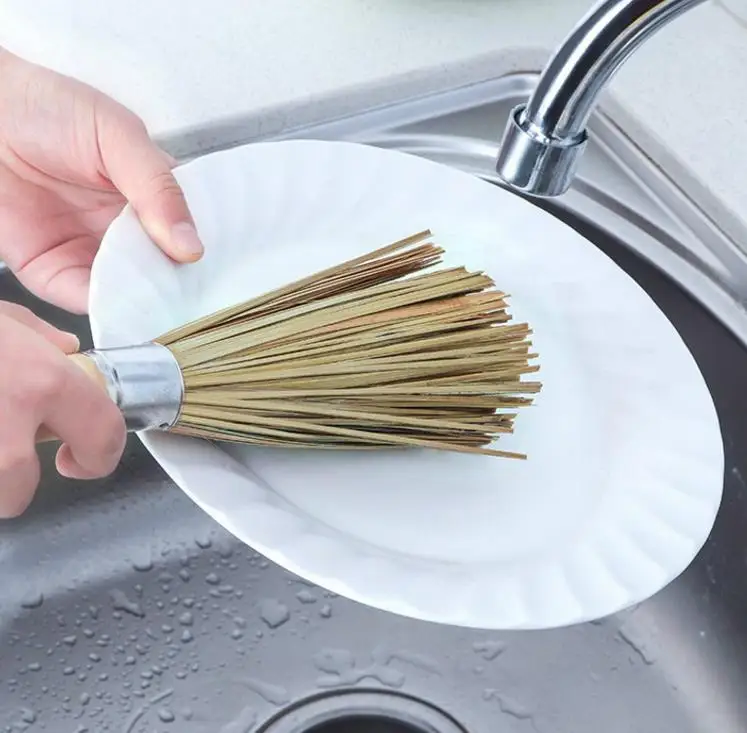 1 шт. креативная Чистящая традиционная натуральная бамбуковая щетка для мытья